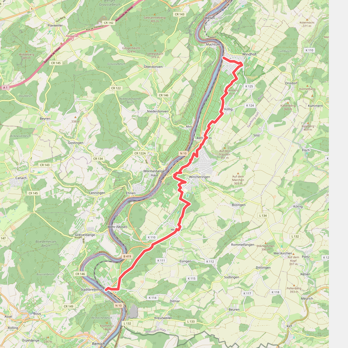 Palzem - Nittel · Moselsteig etappe 2
