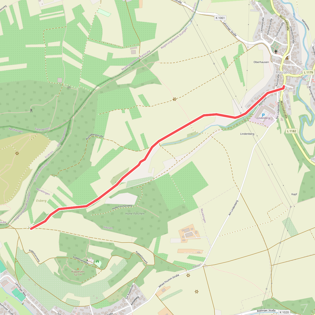 Hausen Würmtalstraße - Eisberg