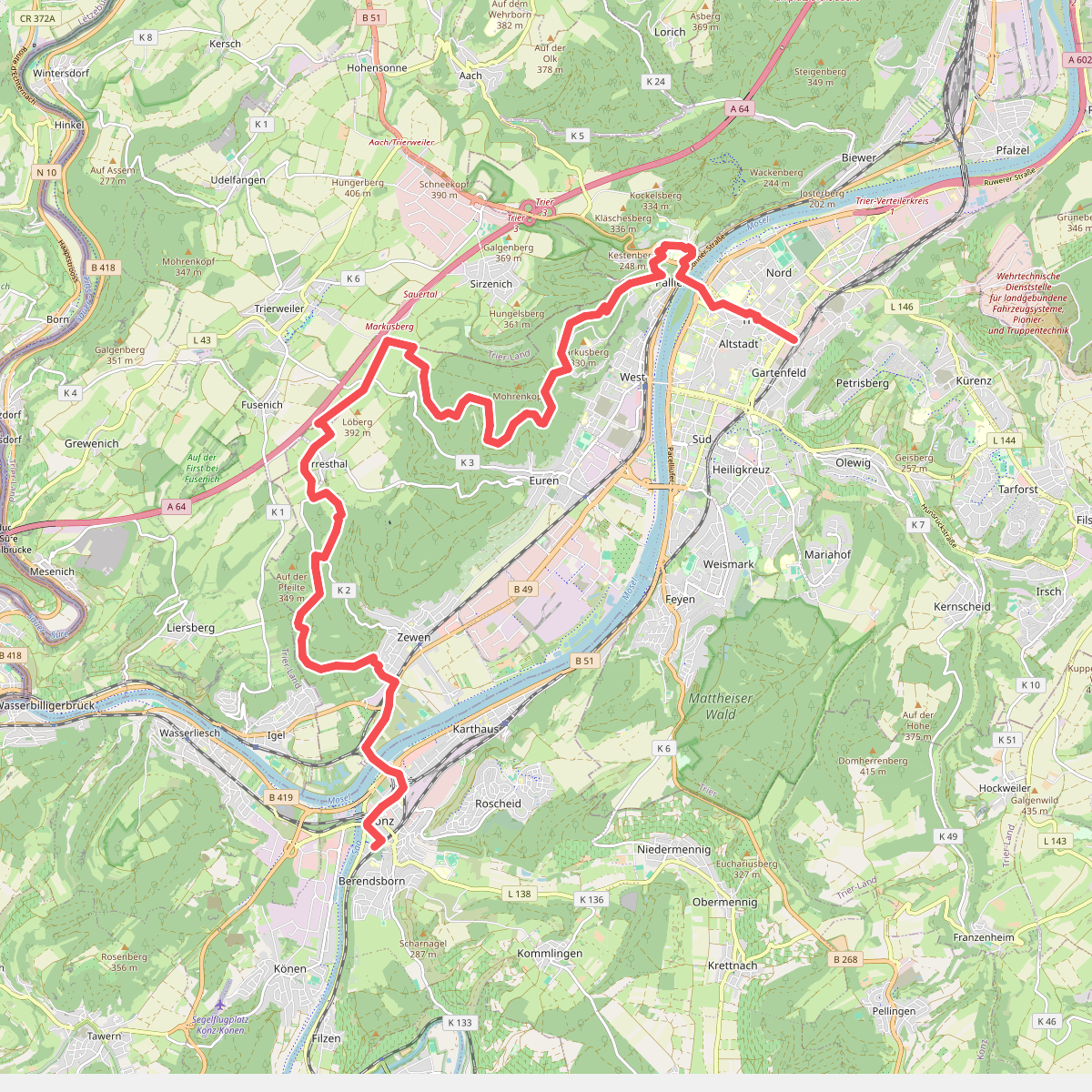 Konz - Trier · Moselsteig etappe 4