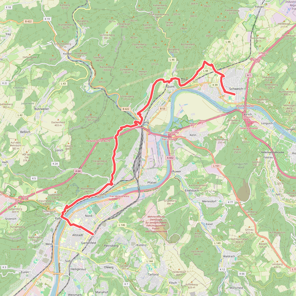 Trier - Schweich · Moselsteig etappe 5