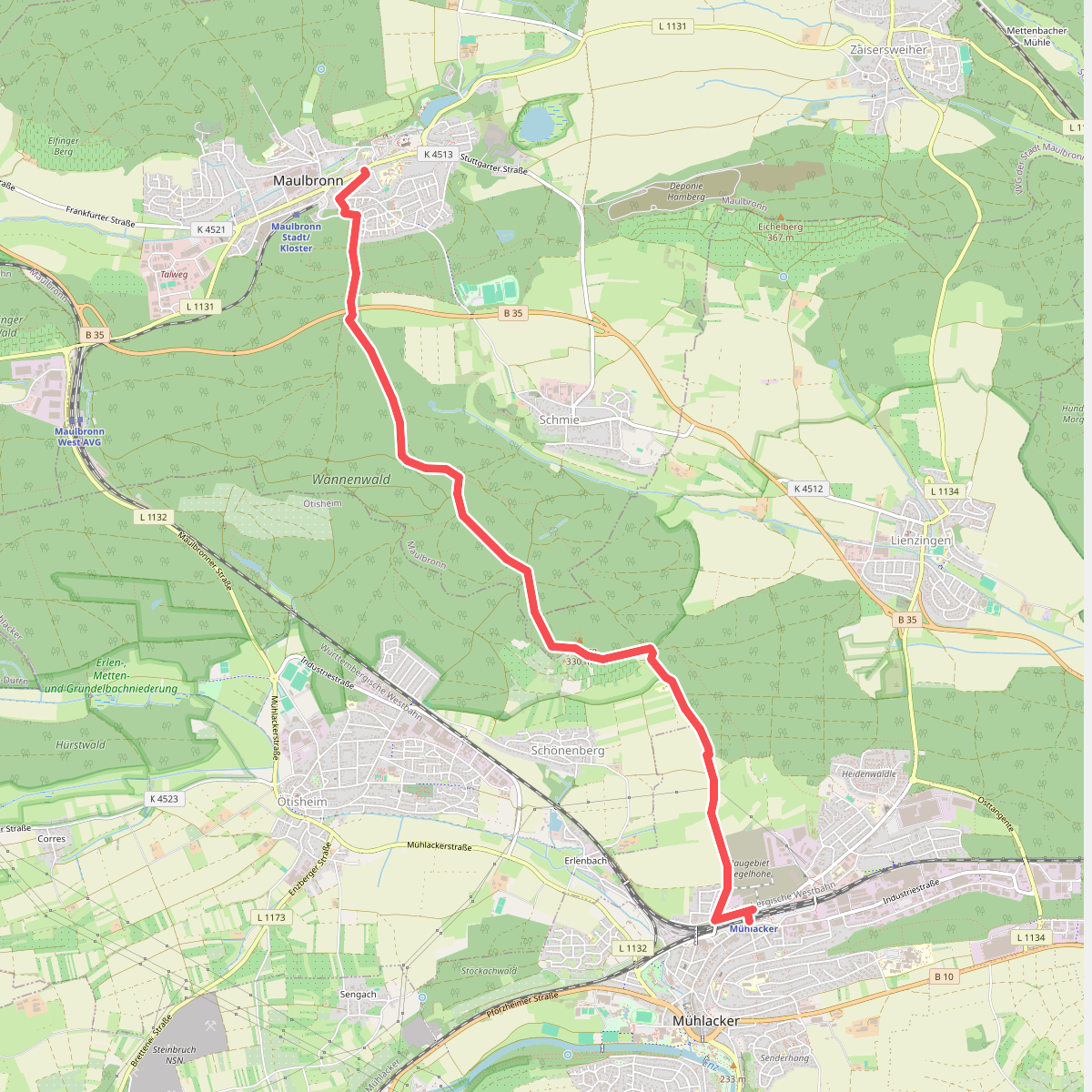 blaues Plus Mühlacker - Maulbronn