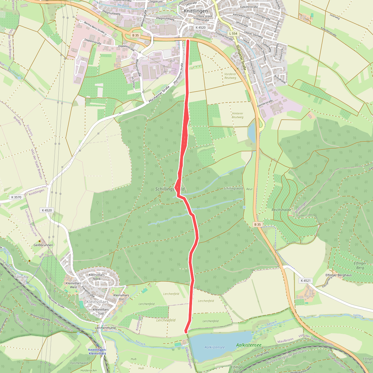 rotes Plus Knittlingen - Aalkistensee