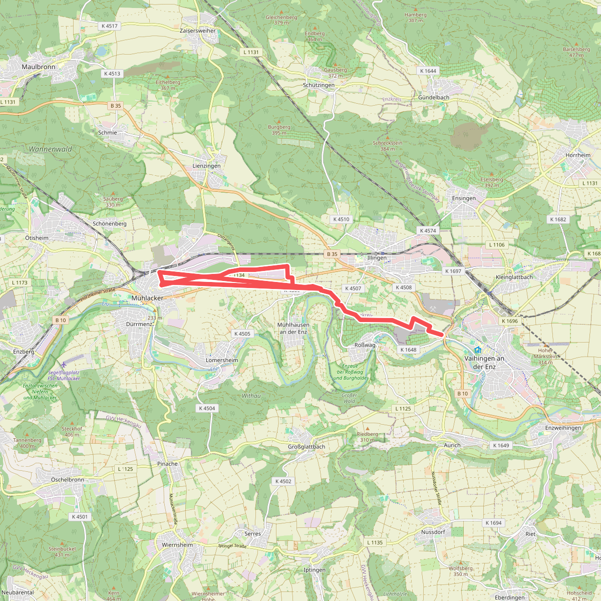 rotes Plus Mühlacker - Vaihingen