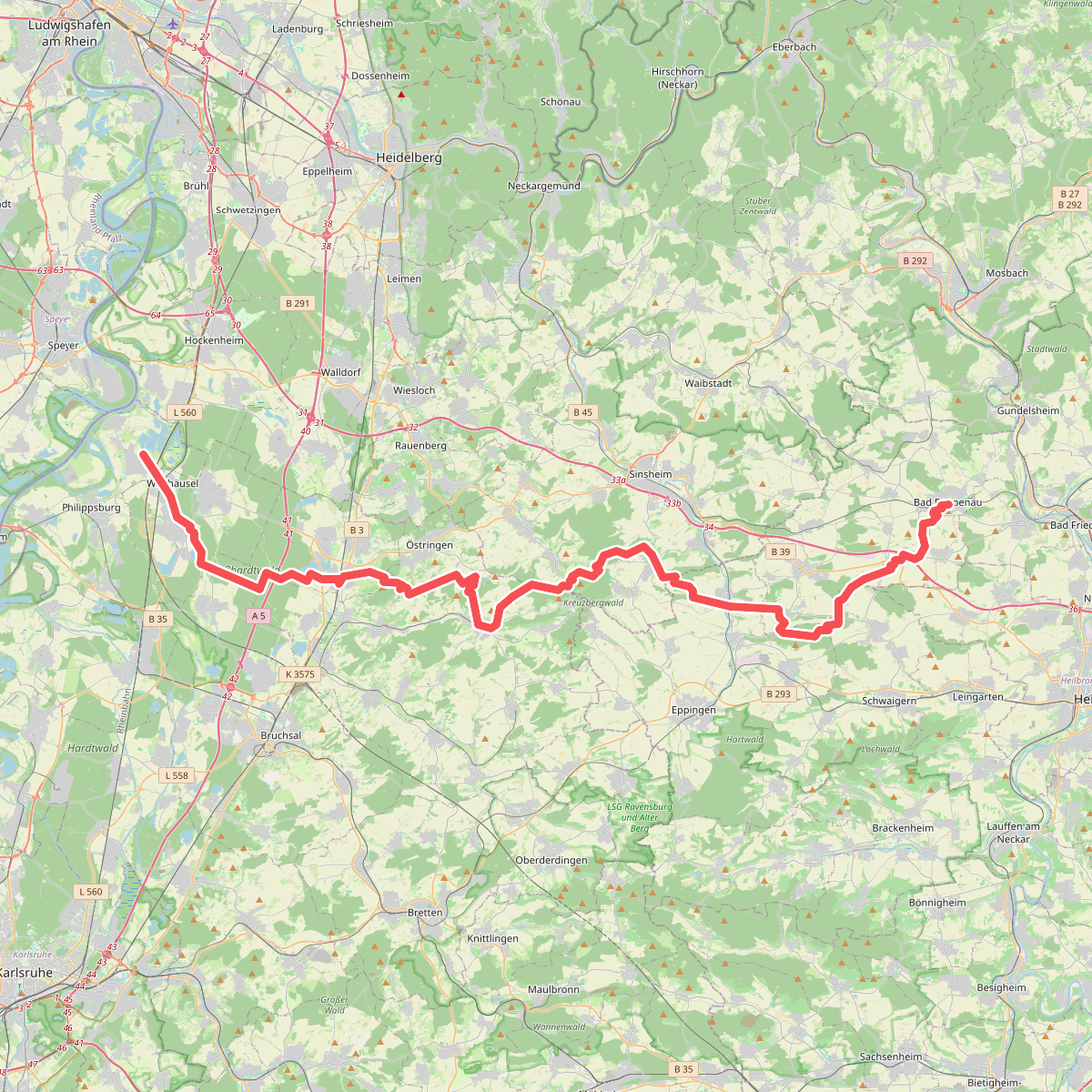 Odenwaldklub HW 46, Waghäusel - Steinsberg -Bad Rappenau