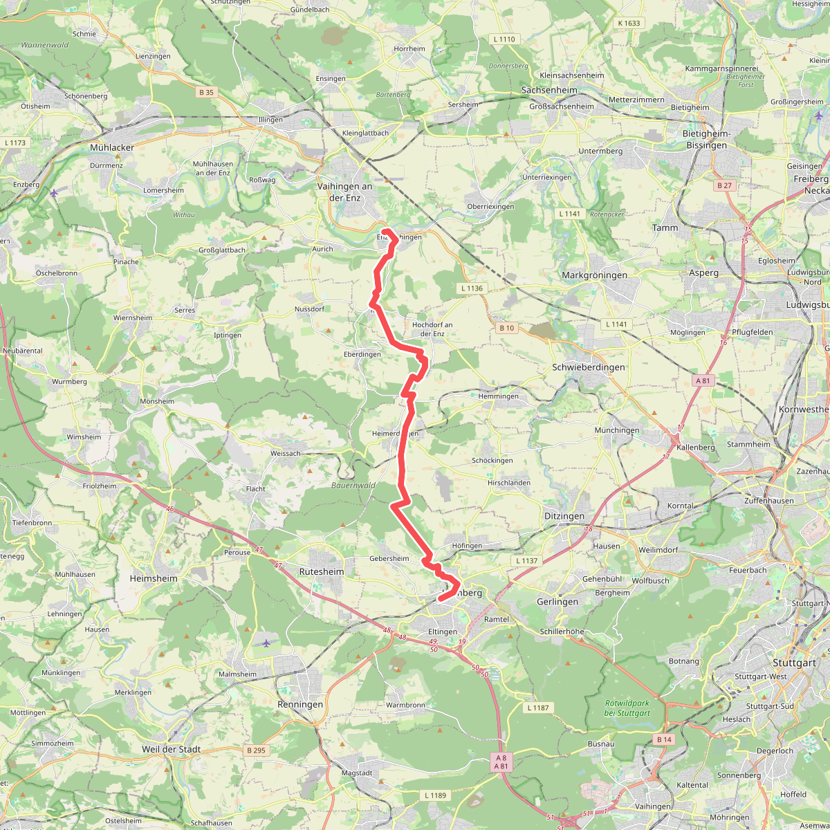 blauer Punkt Leonberg Bhf - Vaihingen/Enz