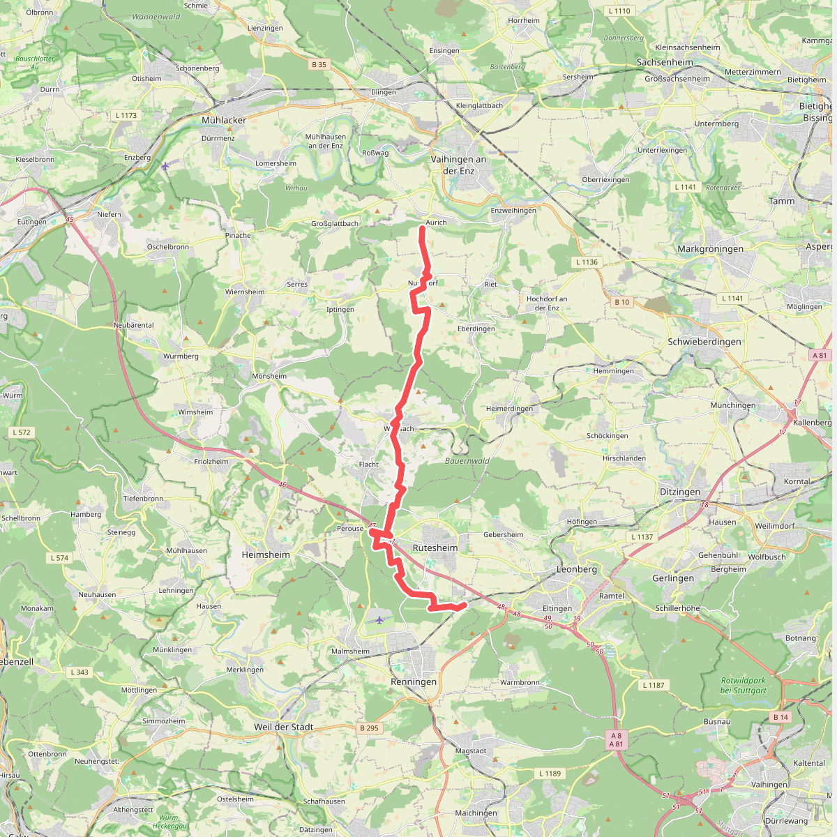 blaues Minus Aurich - Weissach - Silbertor