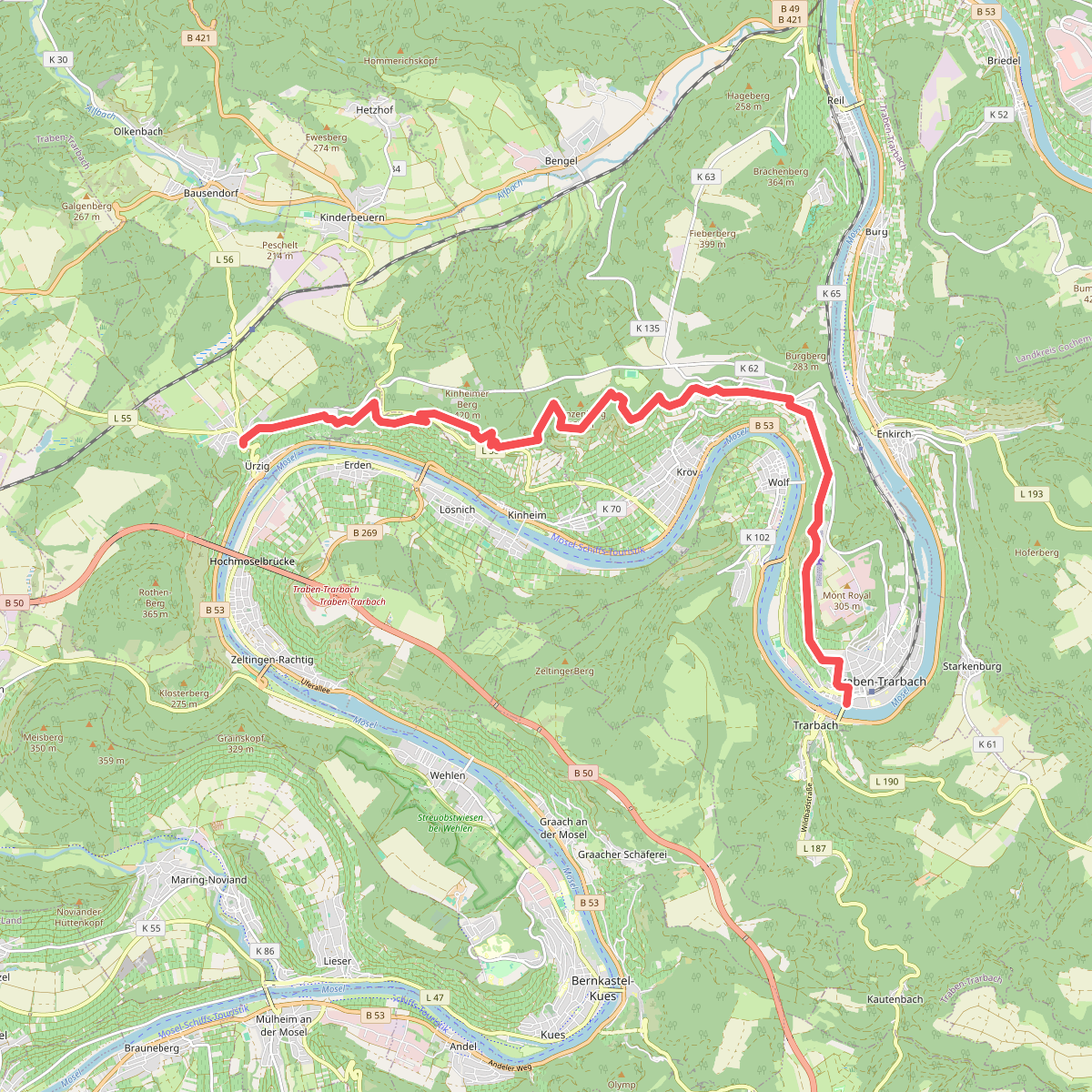 Ürzig - Traben-Trarbach · Moselsteig etappe 12