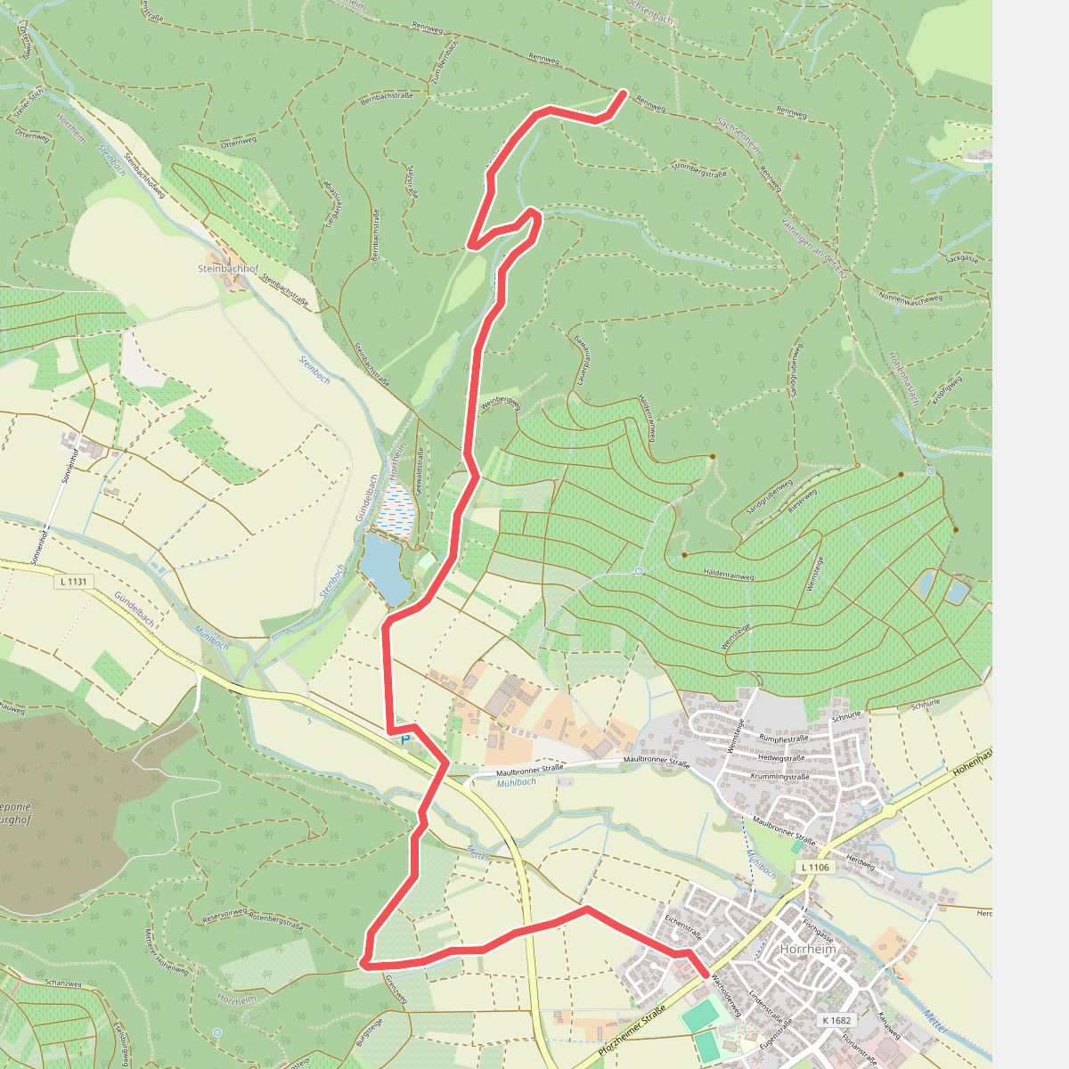 Blauer Punkt, Horrheim - Fleckenwald