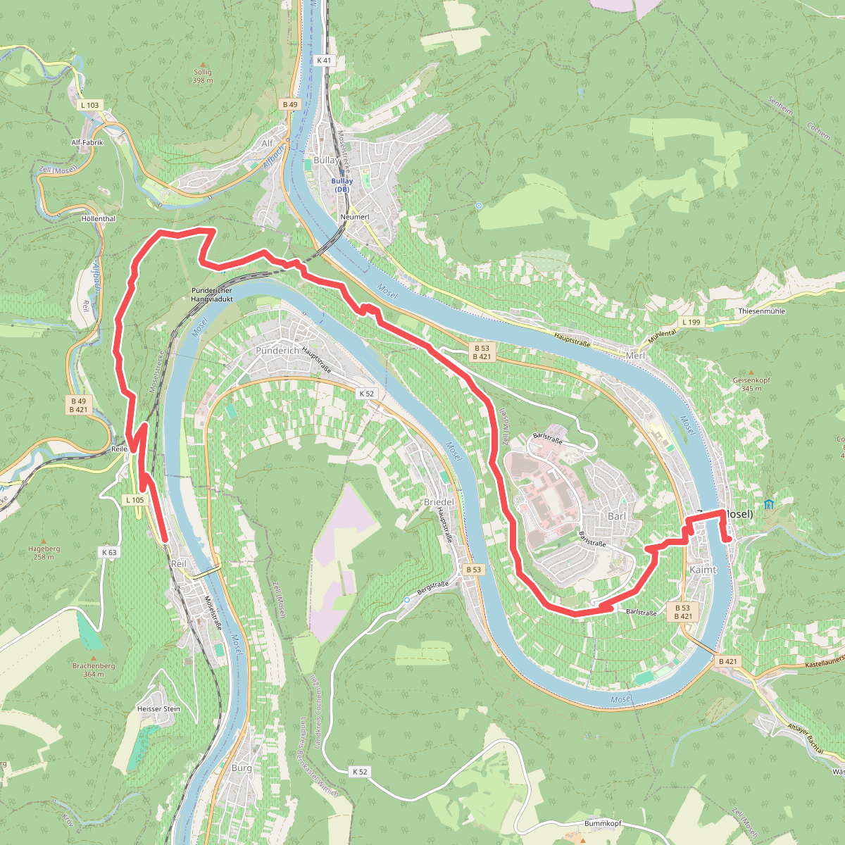 Reil - Zell · Moselsteig etappe 14