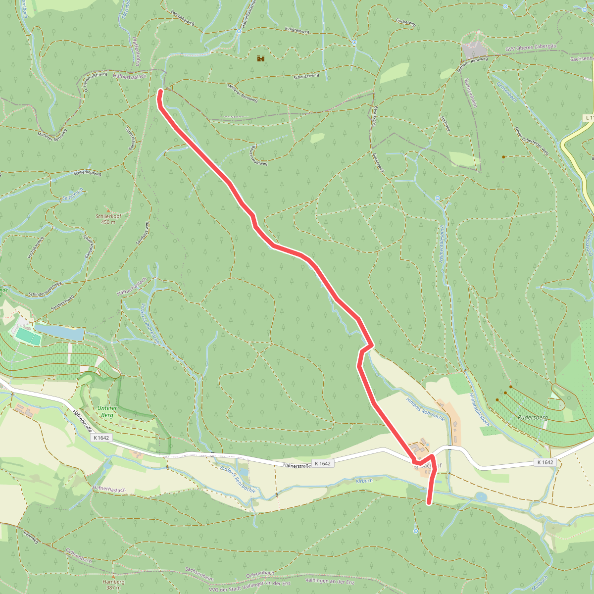 Roter Punkt, Kirchbachhof - Rennweg