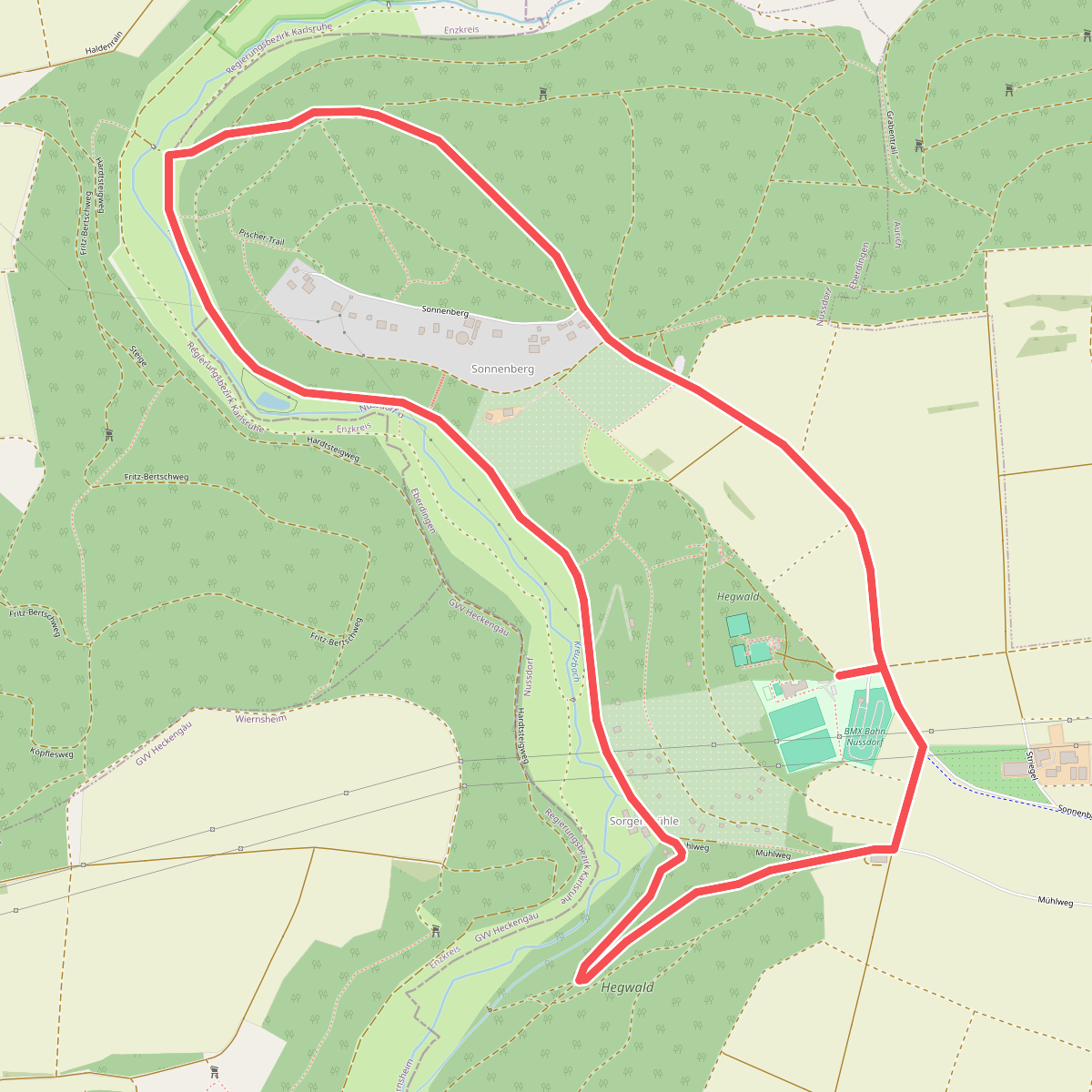 Rundwanderweg 1, Sonnenberg, Start Sportplatz Nussdorf