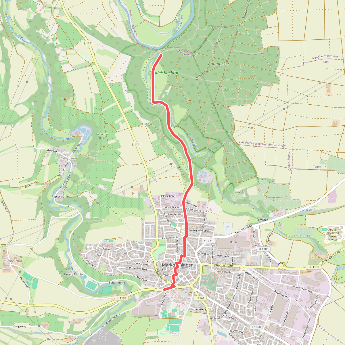 blauer Punkt Markgröningen - Enzeck