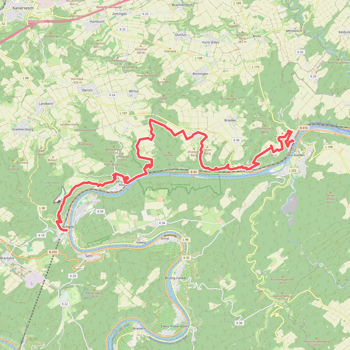Cochem - Treis-Karden · Moselsteig etappe 19