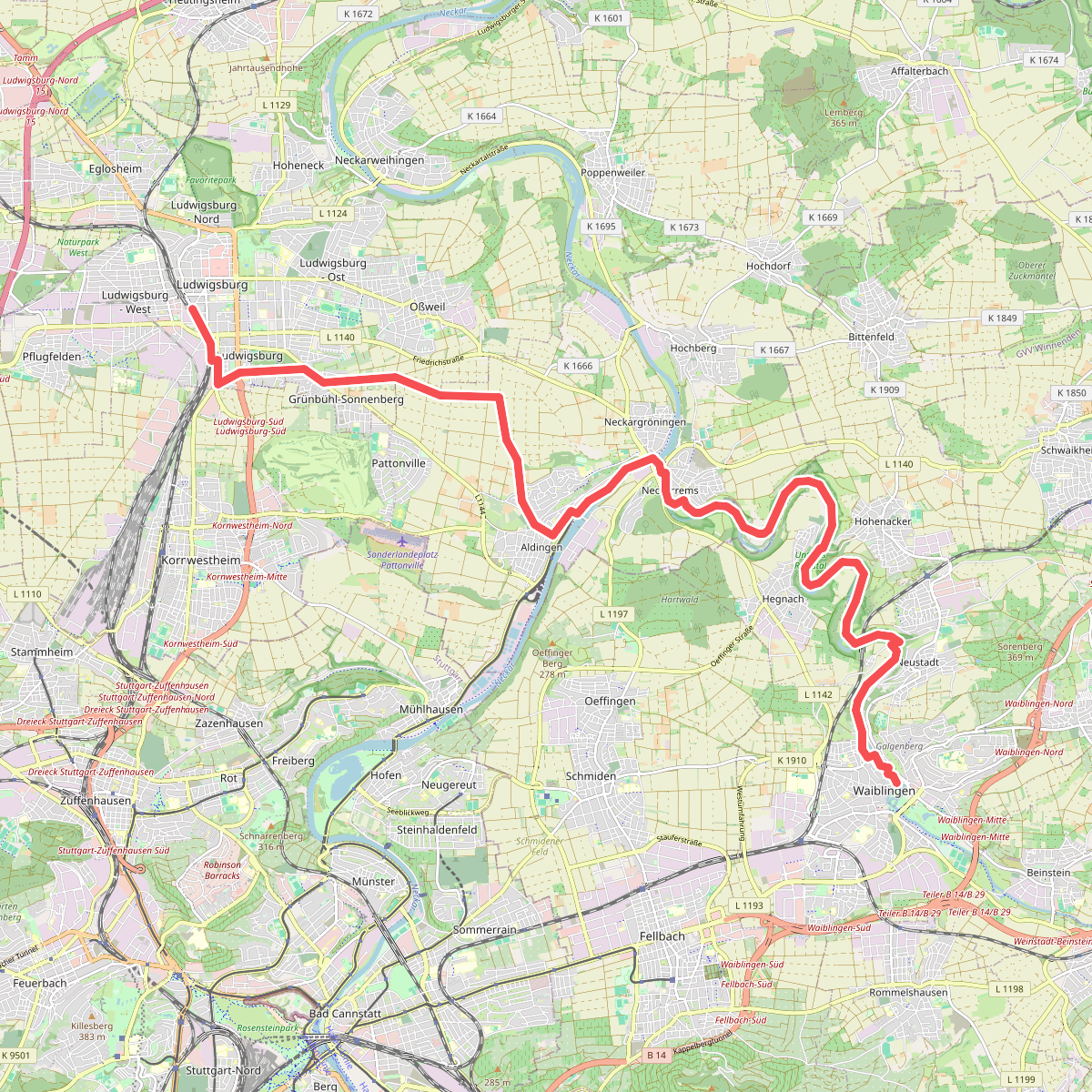 rotes Plus Ludwigsburg - Remseck - Waiblingen