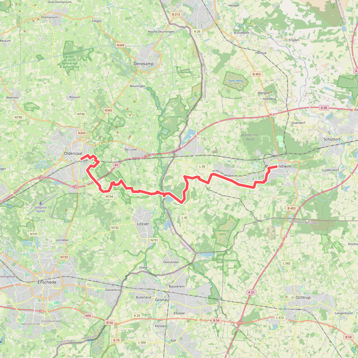 Bad Bentheim - Oldenzaal · Marskramerpad etappe 1