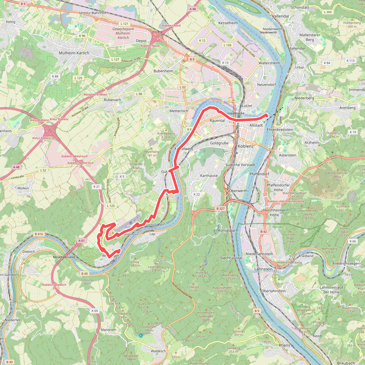 Winningen - Koblenz · Moselsteig etappe 24