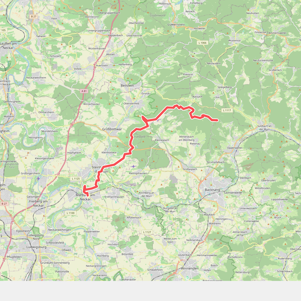 Nebenlinie des SAV (rotes Plus)
