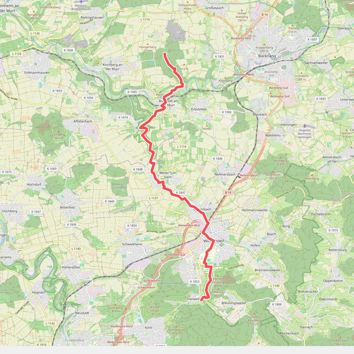 Querweg des SAV (blauer Punkt)