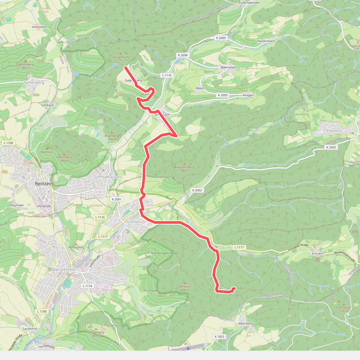 Querweg des SAV (roter Punkt)