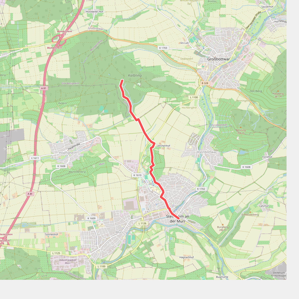 rotes Plus  Steinheim/Murr - Mundelsheim