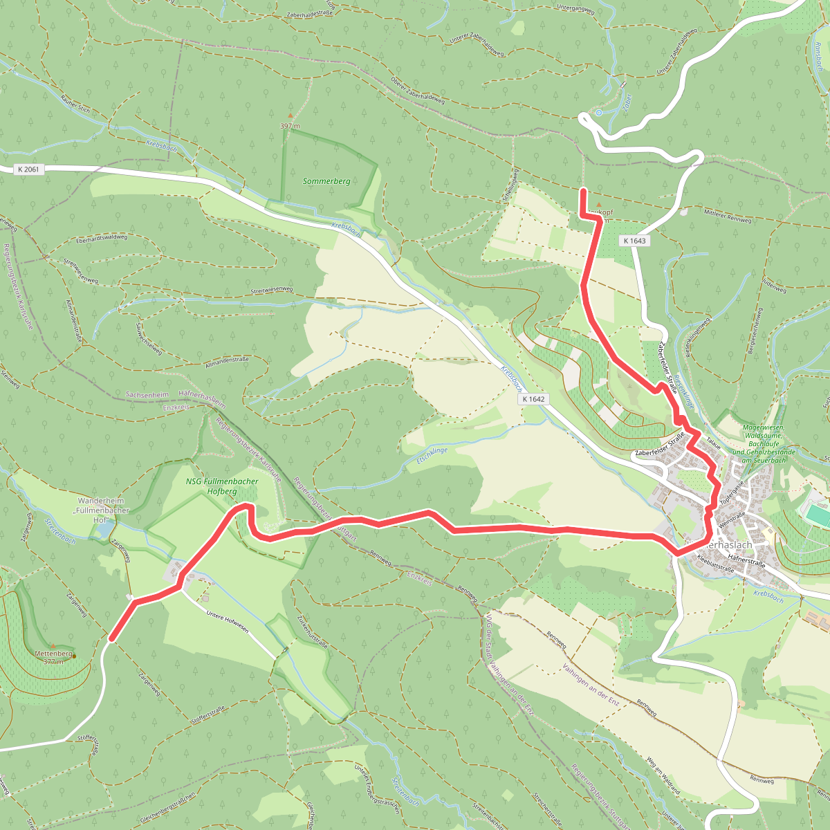 Blauer Punkt, Füllmenbacher Hof - Häfnerhaslach - Rennweg