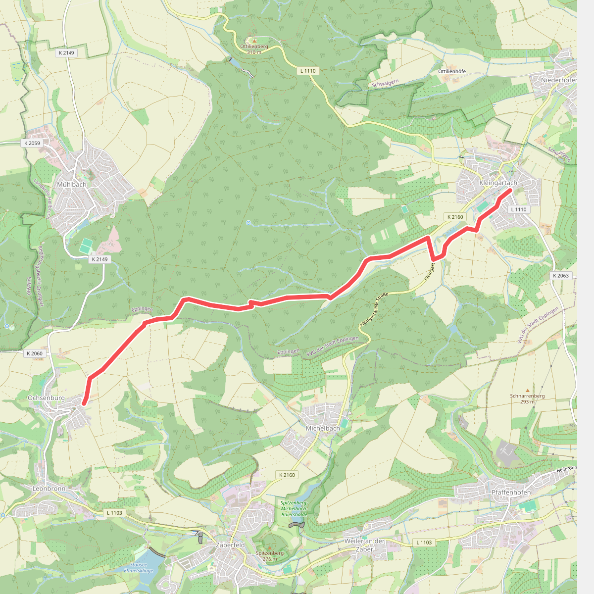 Roter Punkt, Kleingartach - Ochsenburg