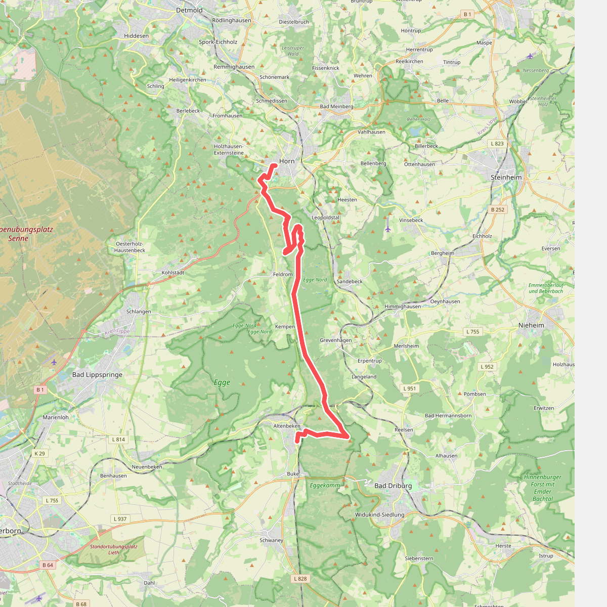 Horn - Altenbeken · Eggeweg etappe 1