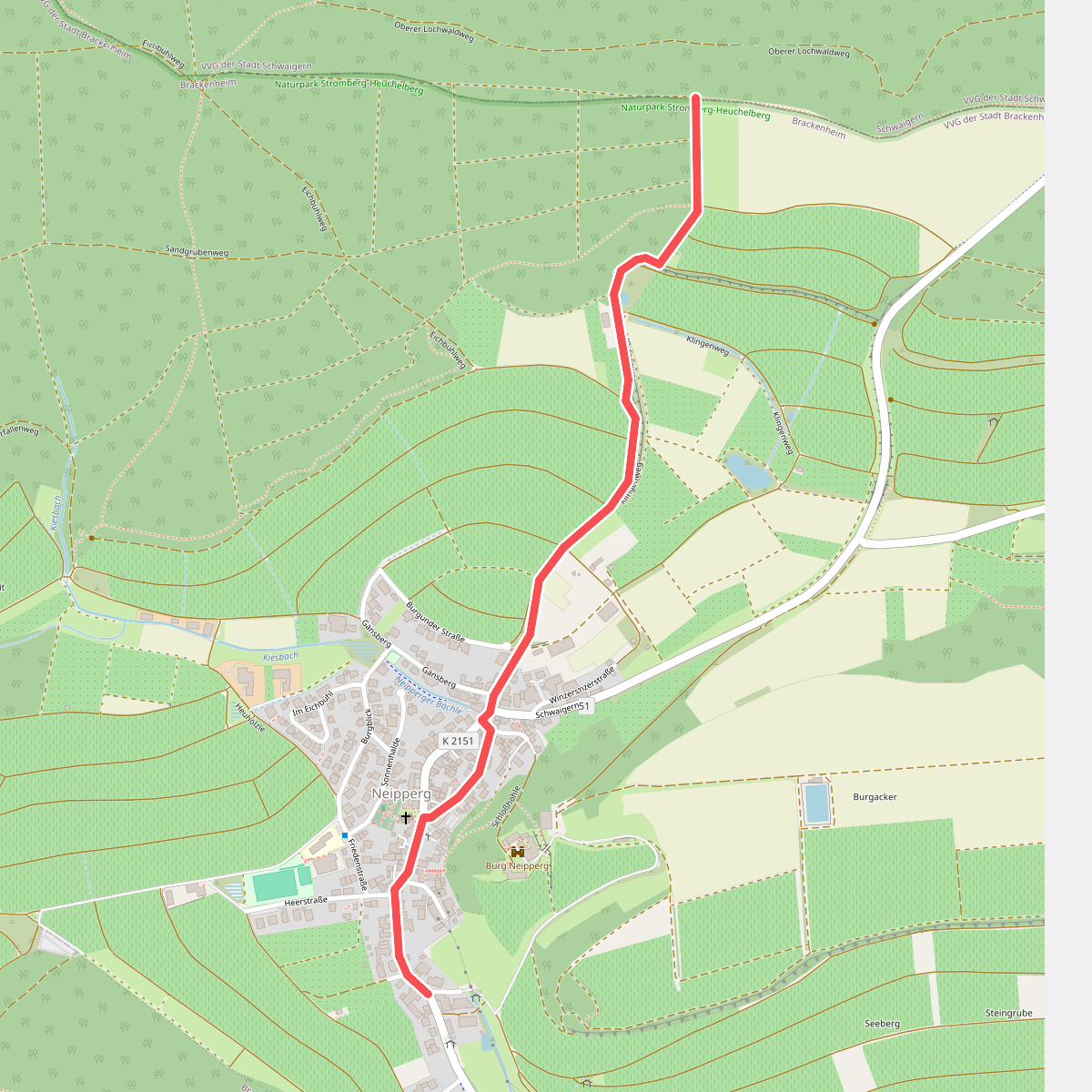 Roter Punkt, Heuchelberg - Neipperg - Hörnle