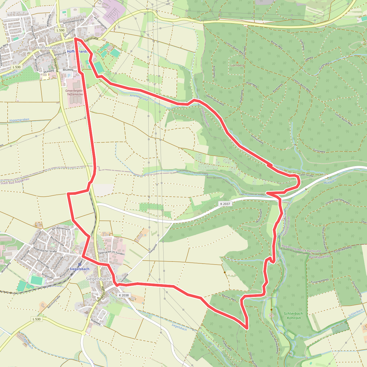 KR9 Mühlenschenke-Hüffenhardt Rundweg
