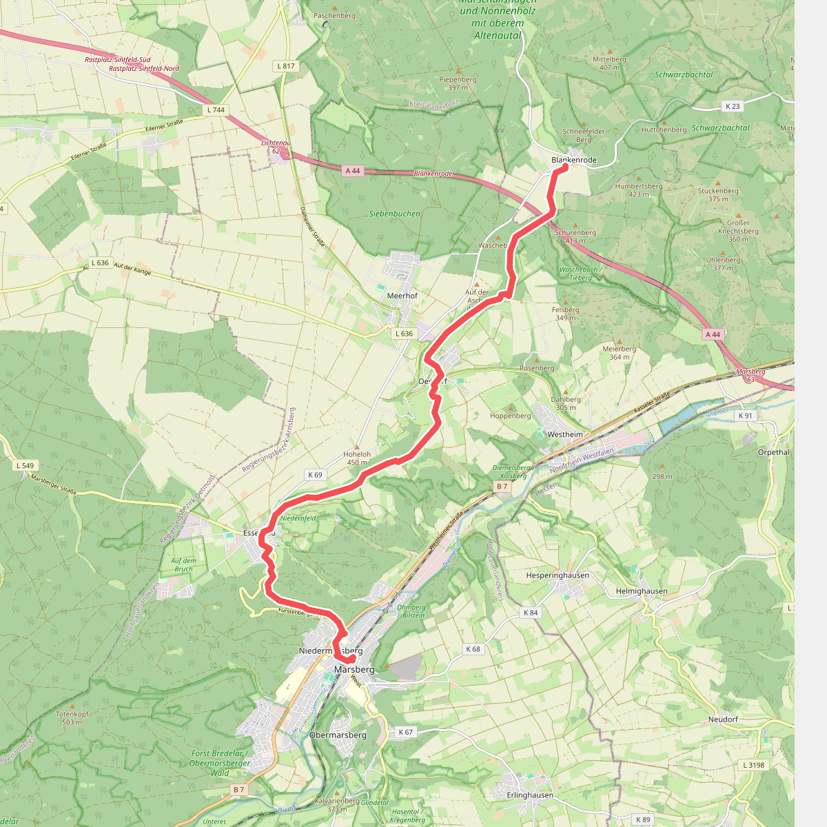Blankenrode - Obermarsberg · Eggeweg etappe 4