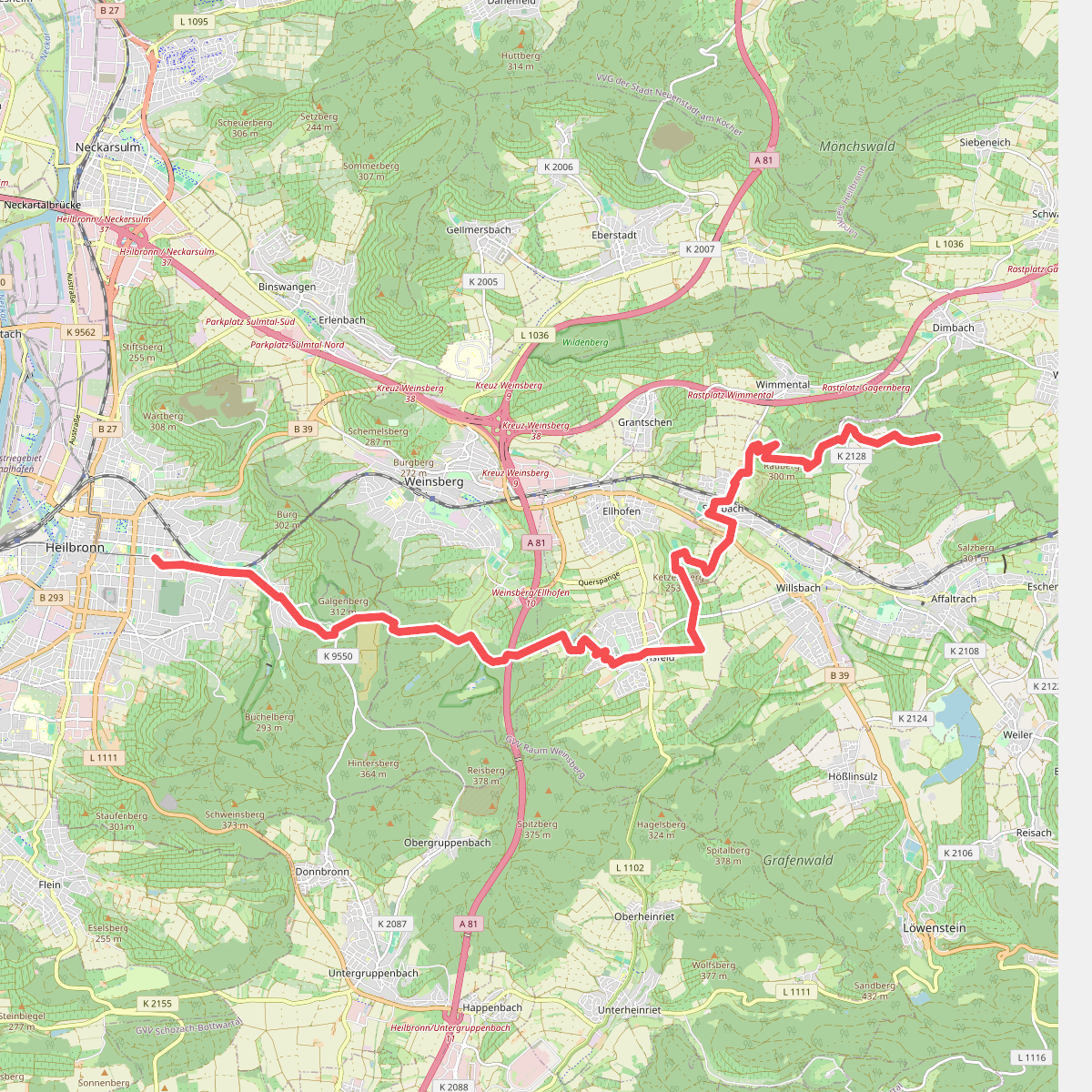 Hauptlinie des SAV (blauer Strich)