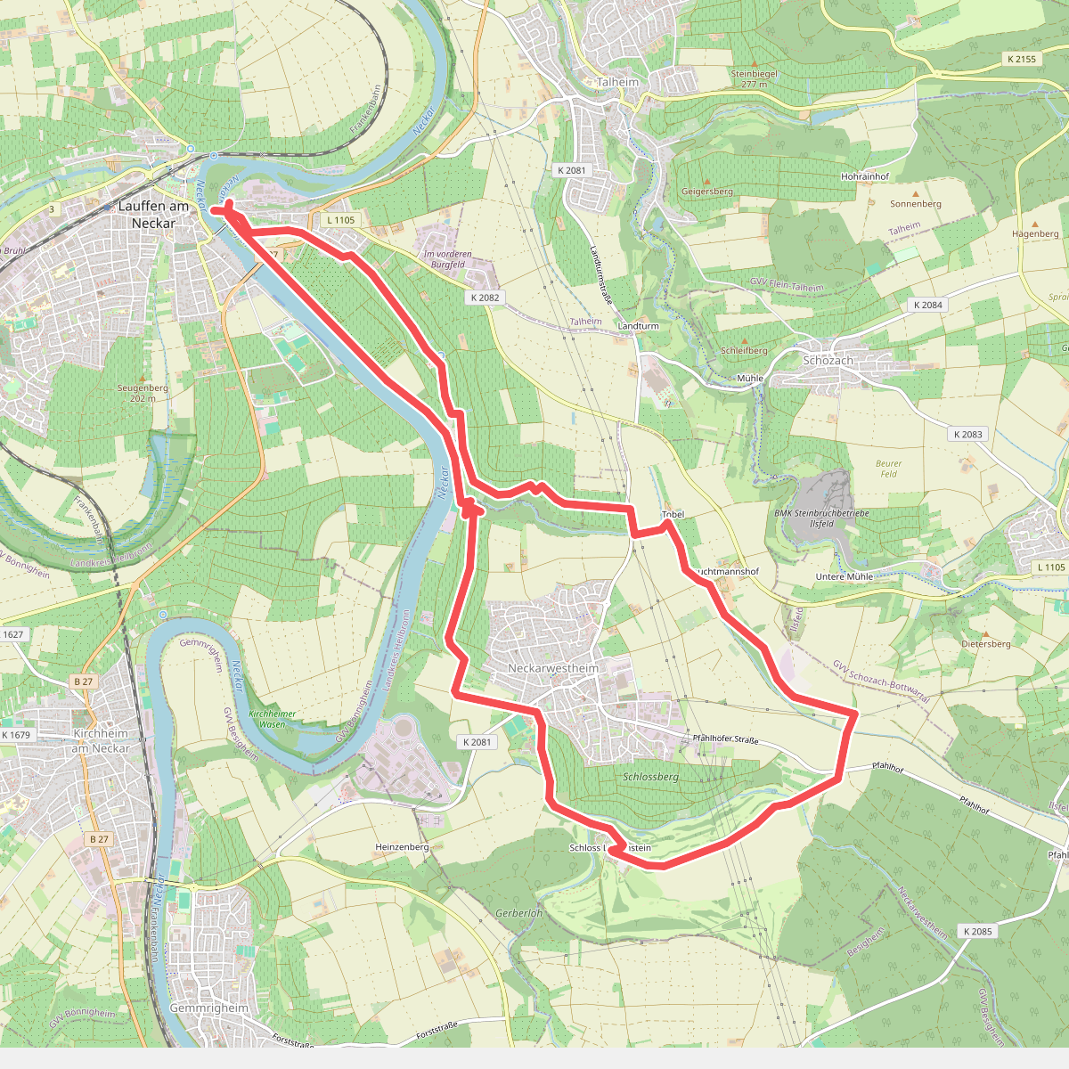 N2 Von der Neckarburg zum Liebensteiner Schlossberg