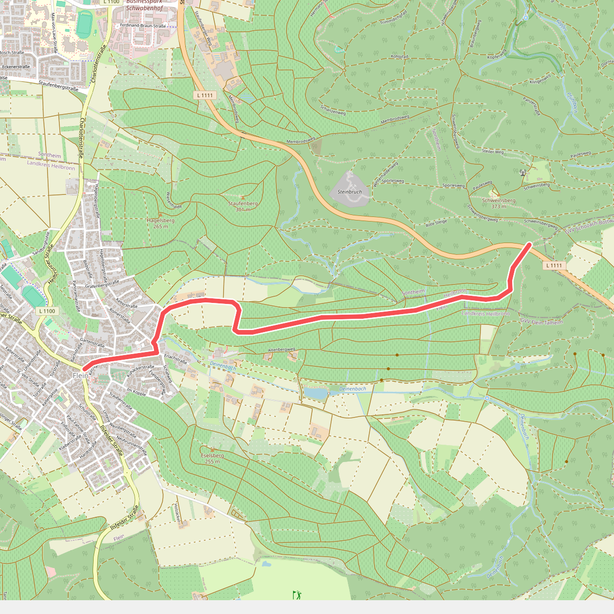 Querweg des SAV (roter Punkt)