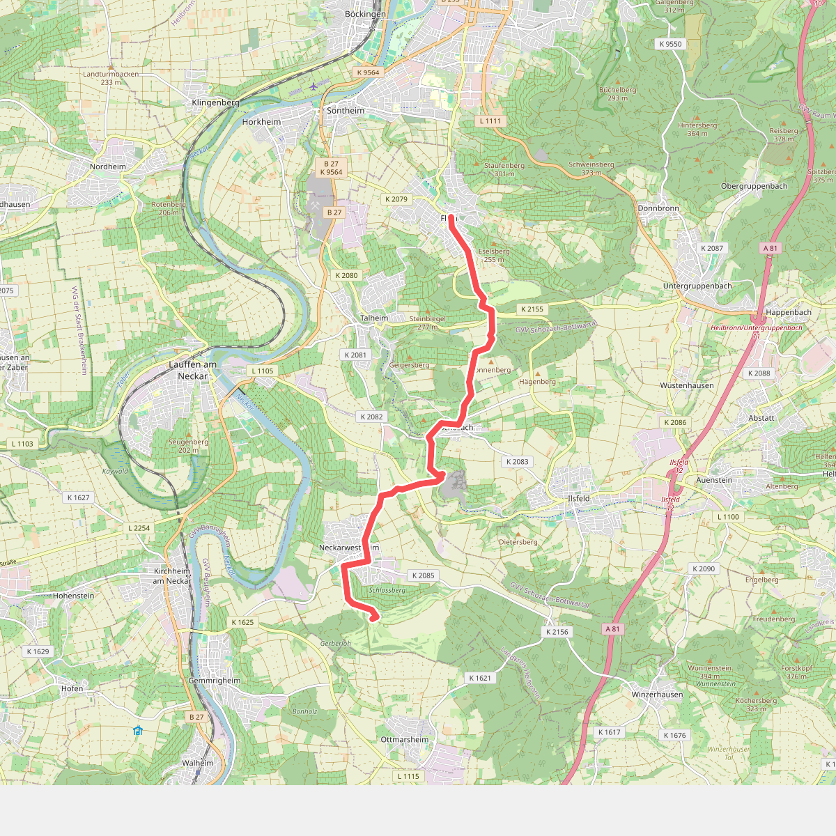 roter Punkt Liebenstein - Neckarwestheim - Schozach - Flein