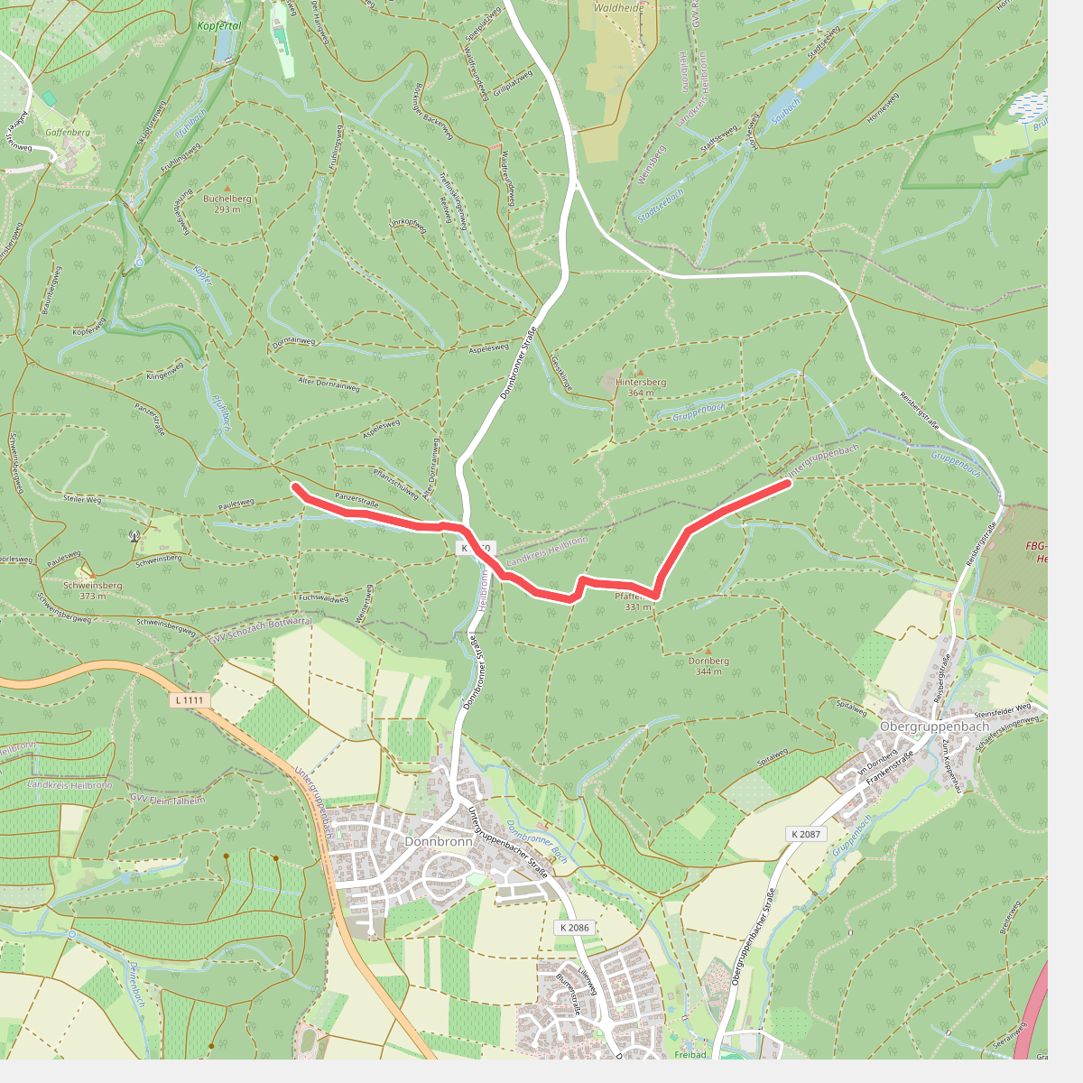 blauer Punkt Gaffenberg - Lehrensteinsfeld