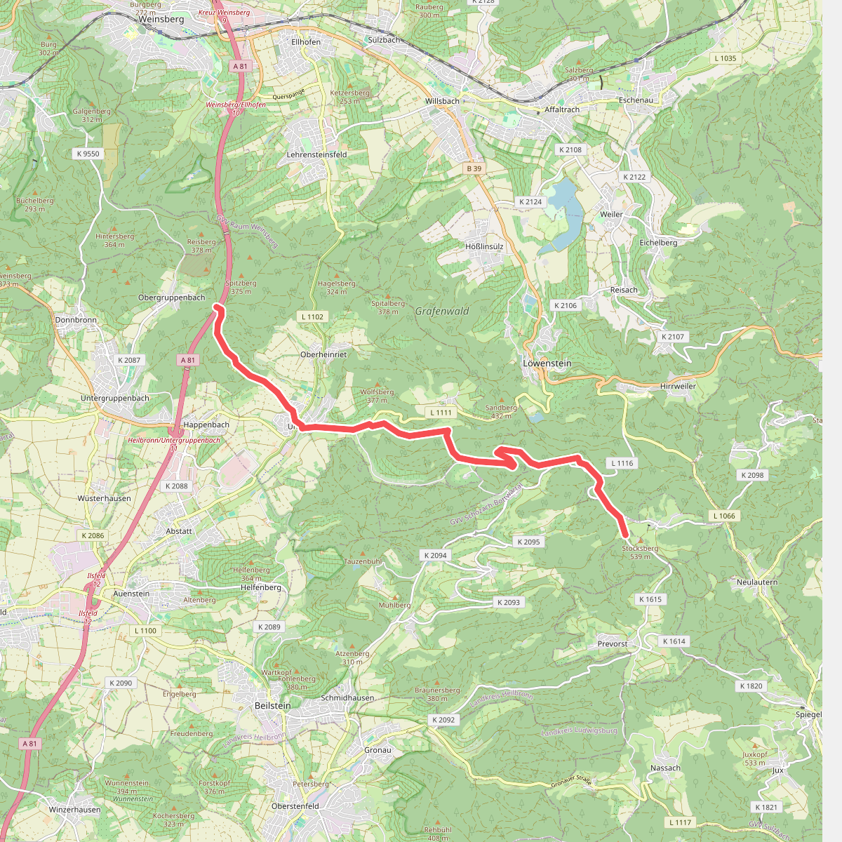 blaues Minus Unterheinriet - Stocksberg