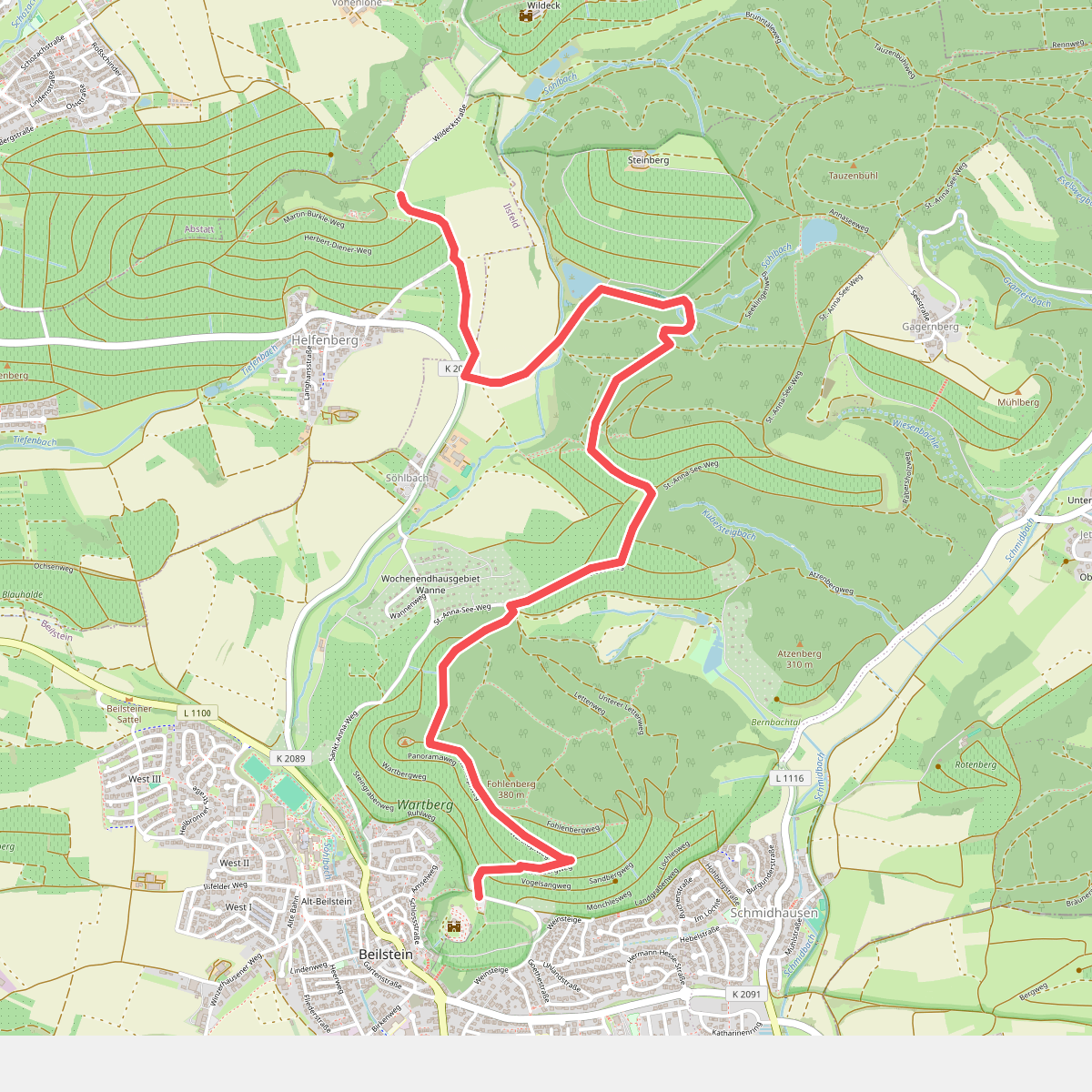 Querweg des SAV (blauer Punkt)