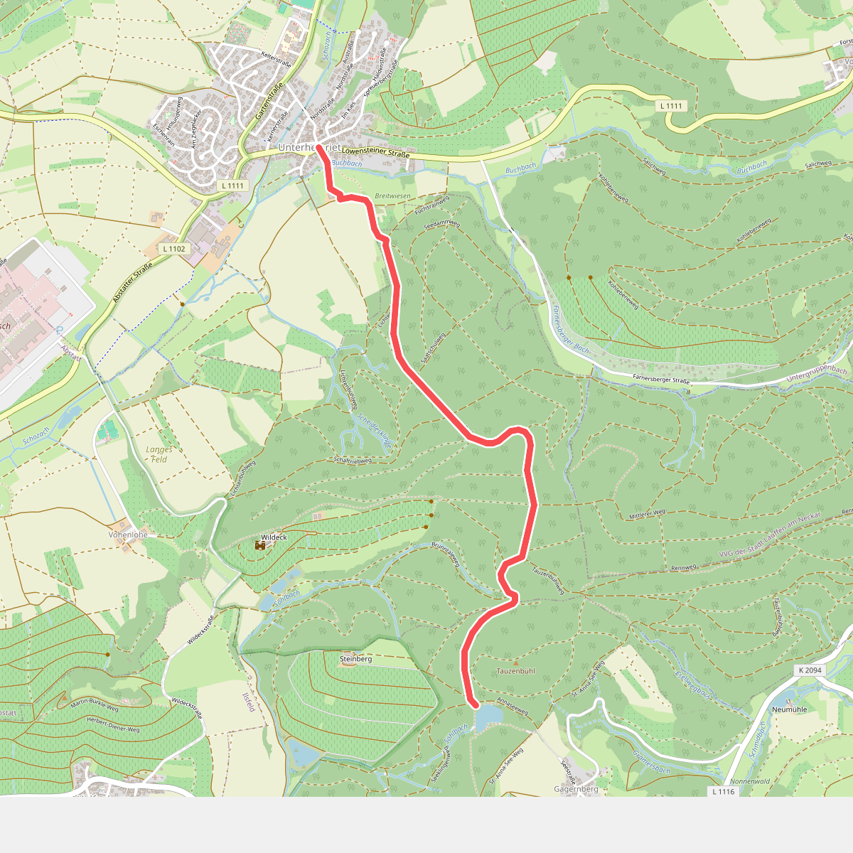 Querweg des SAV (blauer Punkt)