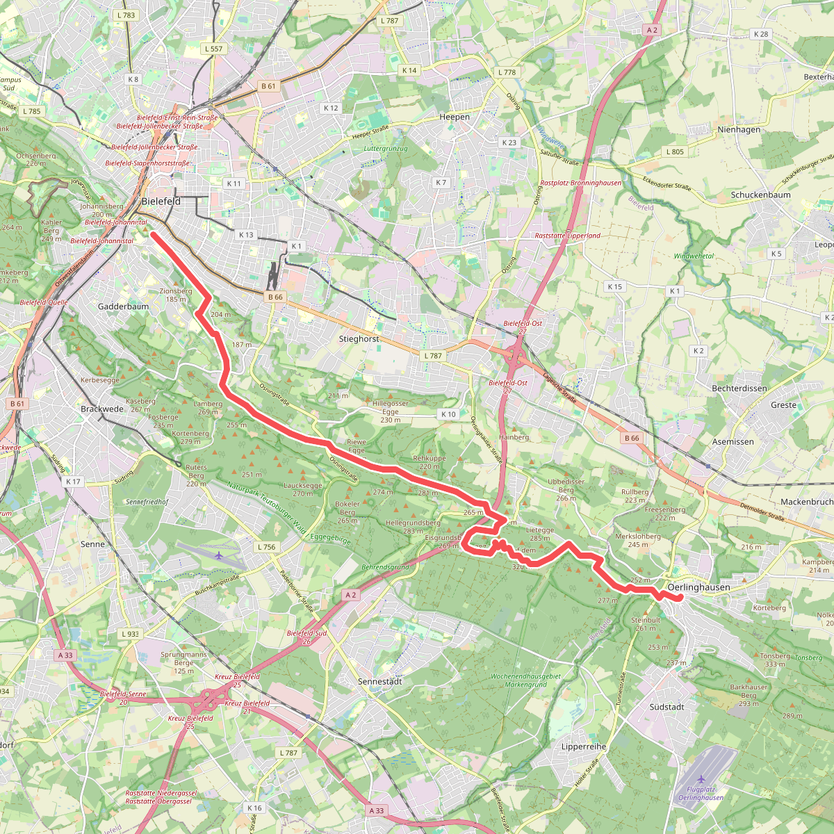 Bielefeld - Oerlinghausen · Hermannsweg etappe 7