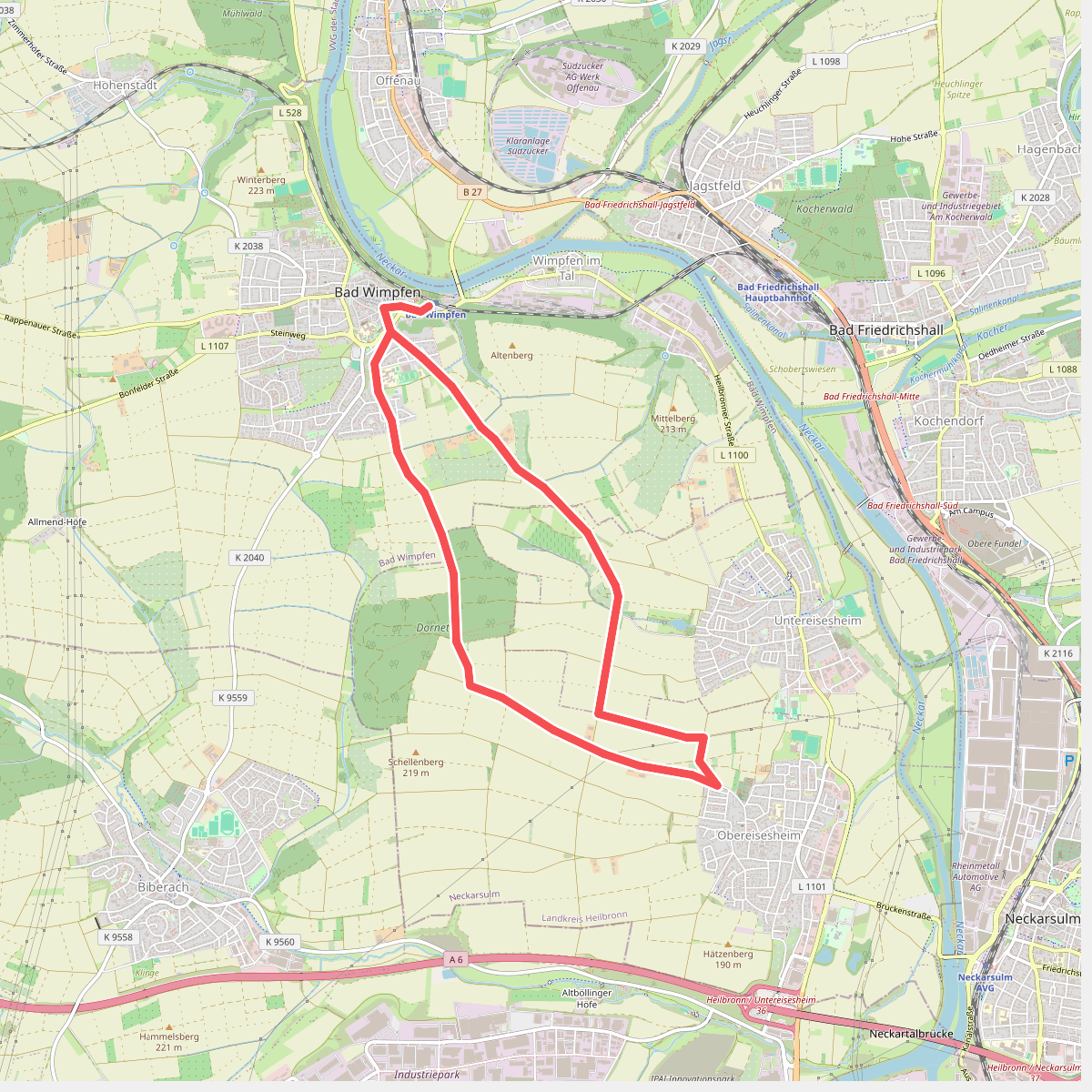 Rundwanderweg Bad Wimpfen 1: Auf den Spuren Tilly's