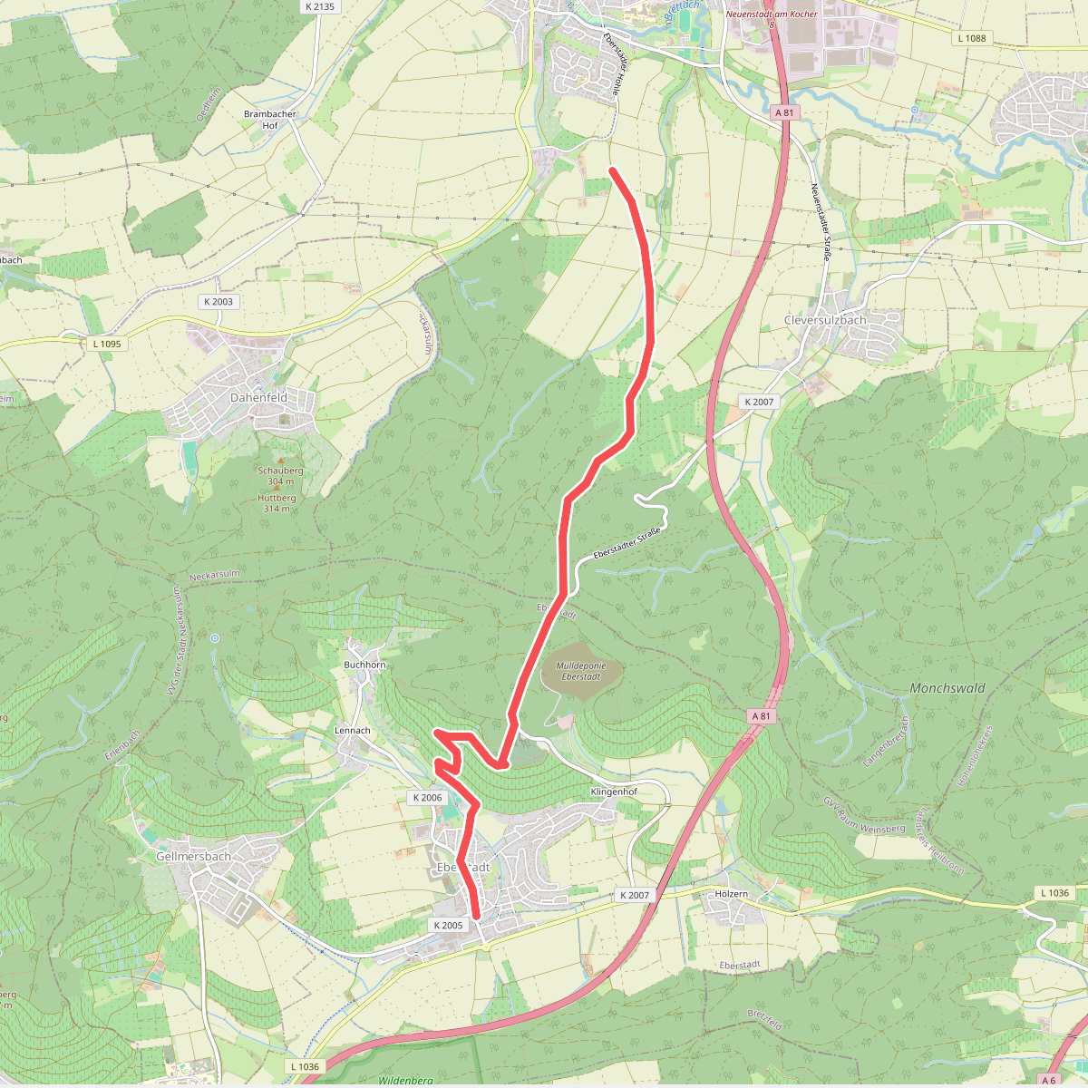 blauer Punkt Eberstadt - Neuenstadt