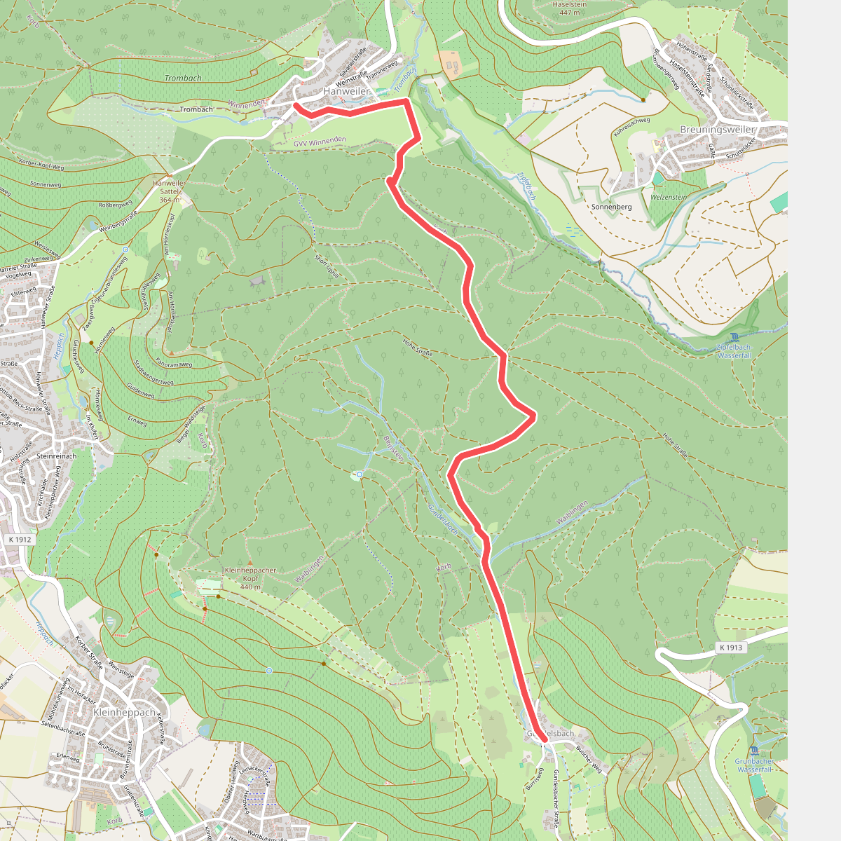 Gundelsbach - Kreuzeiche - Hanweiler