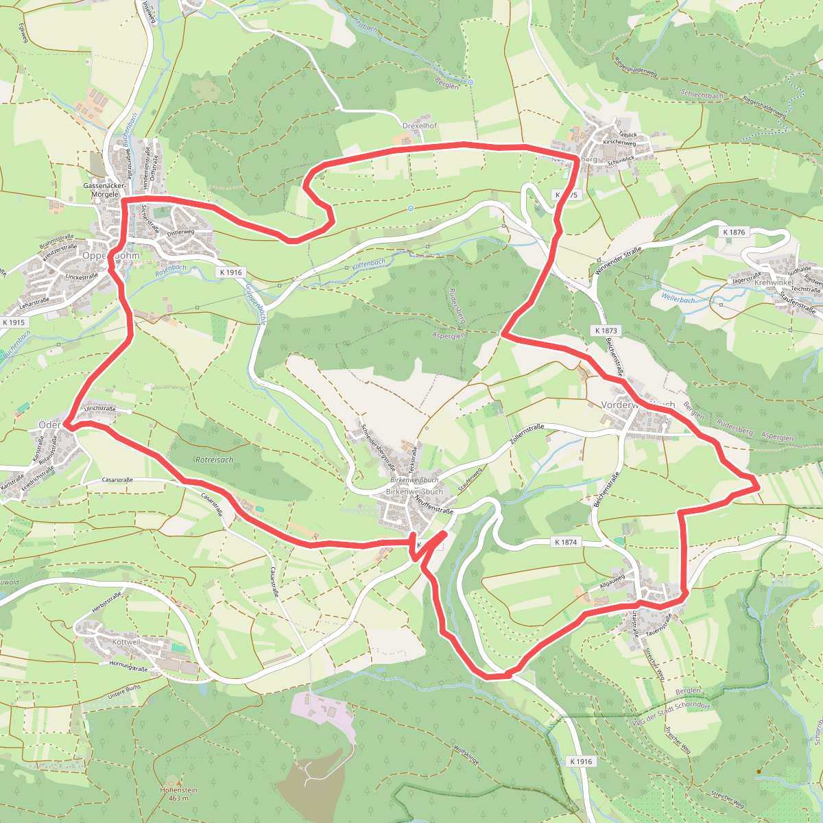 Idyllische Straße - Rundweg O