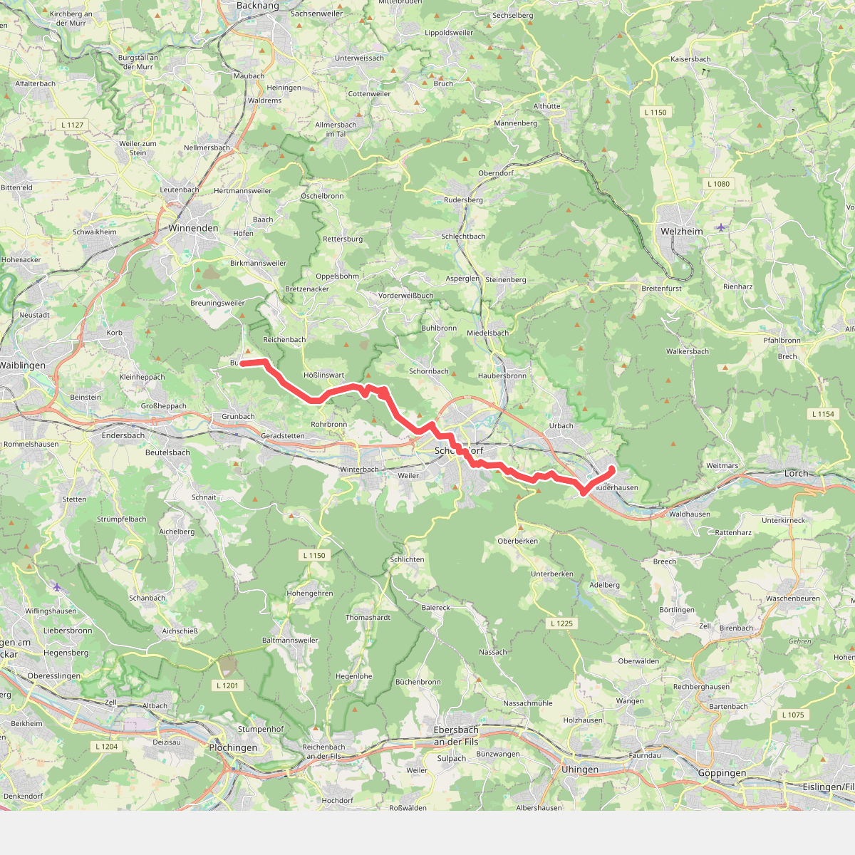 Nebenlinie des SAV (rotes Plus)