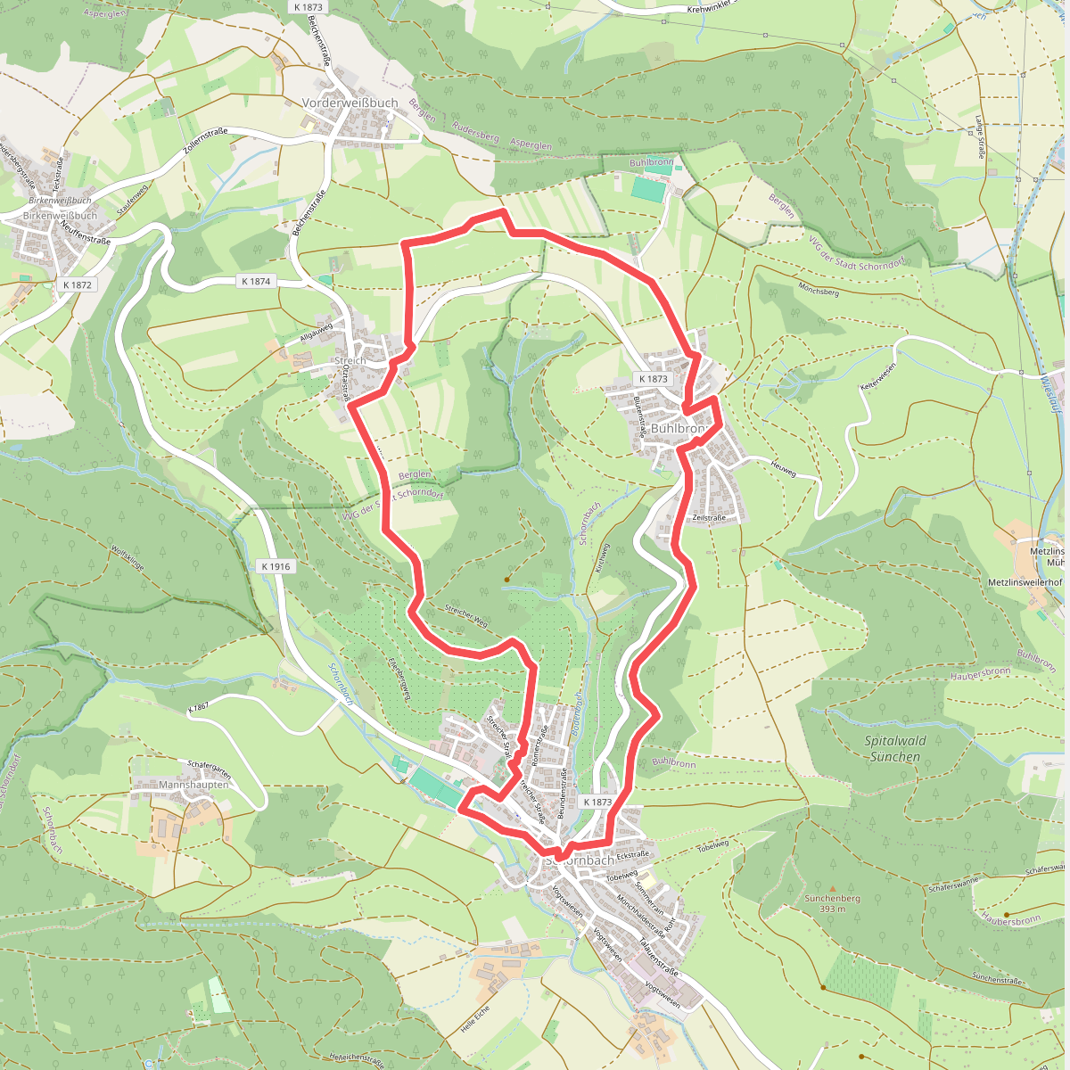 Idyllische Straße - Rundweg Z