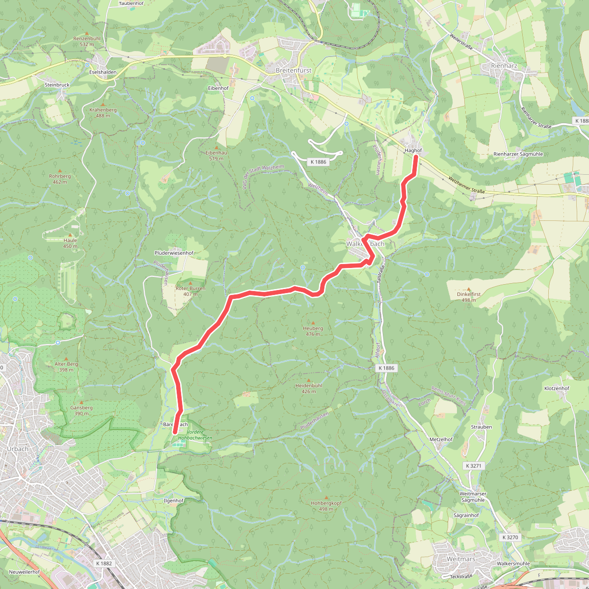 Hauptlinie des SAV (blauer Strich)