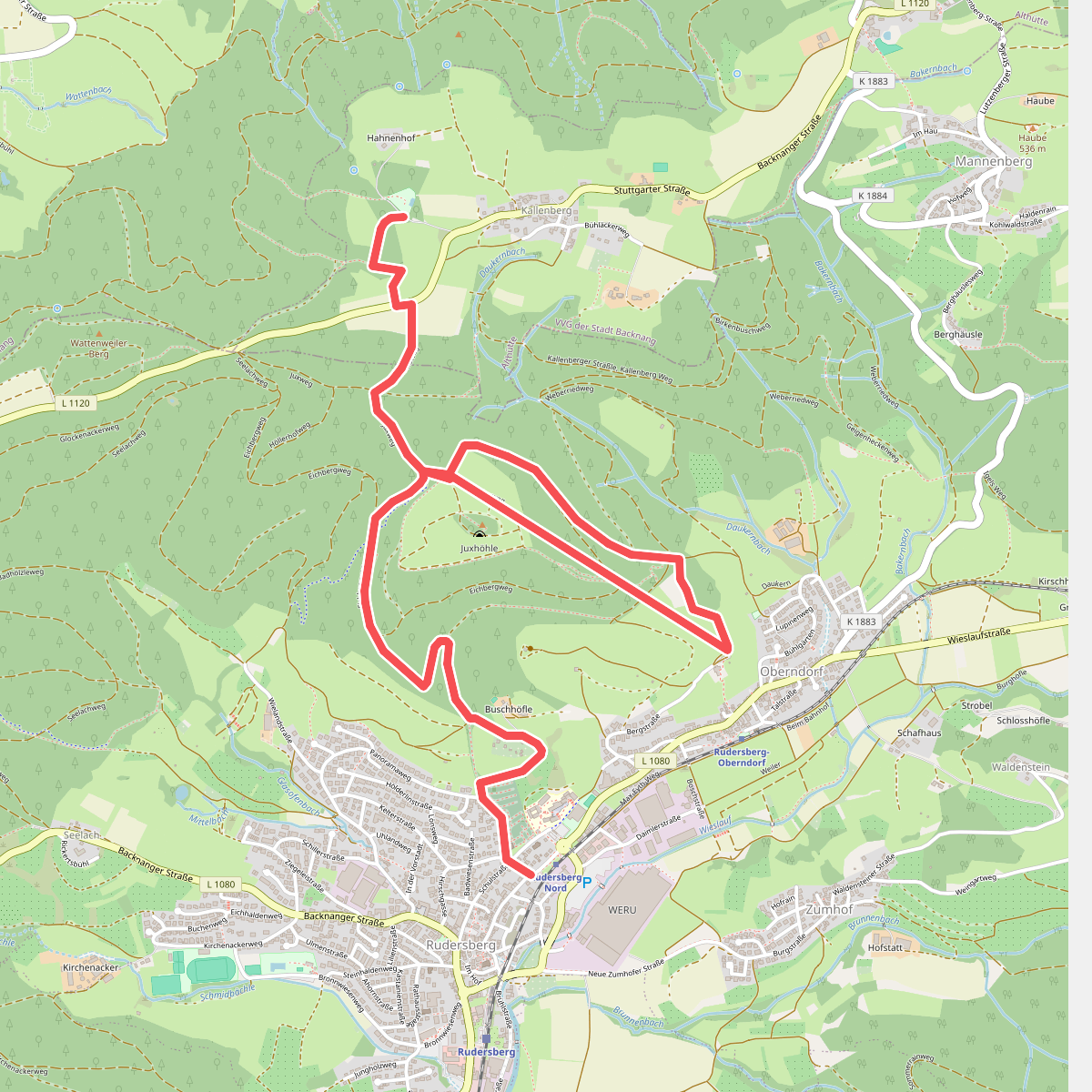 Querweg des SAV (blauer Punkt)