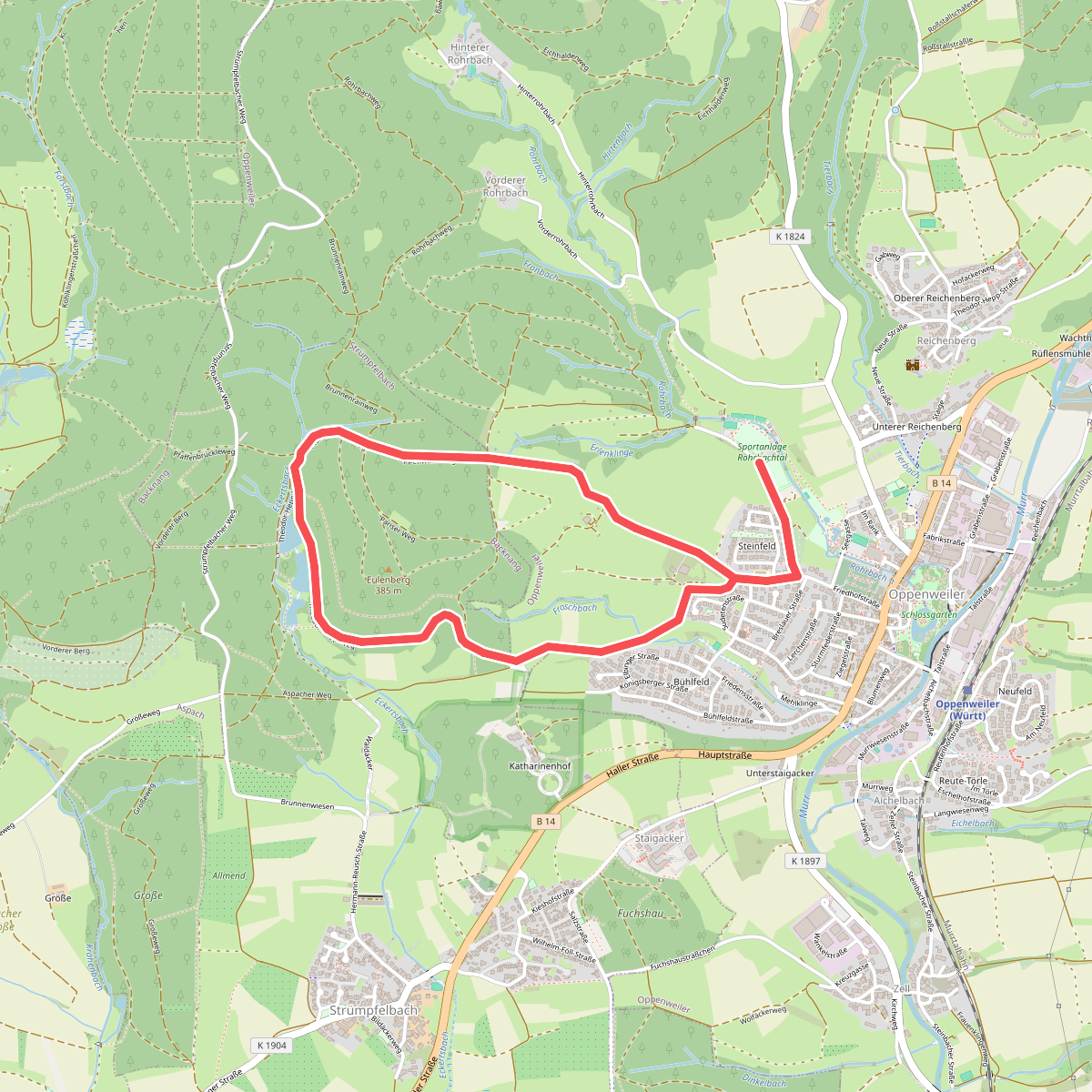 Idyllische Straße - Rundweg X