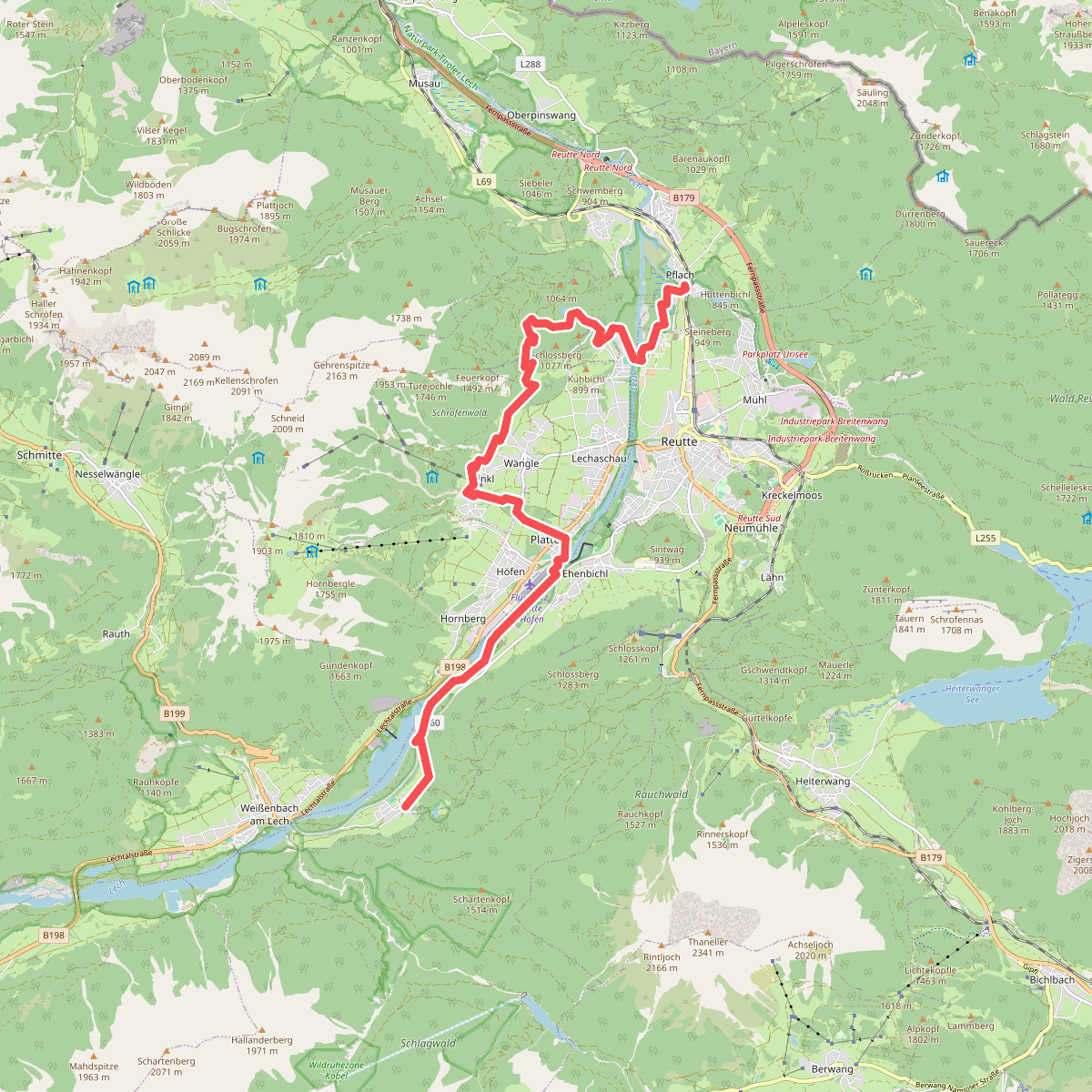 Rieden - Pflach · Lechweg etappe 7