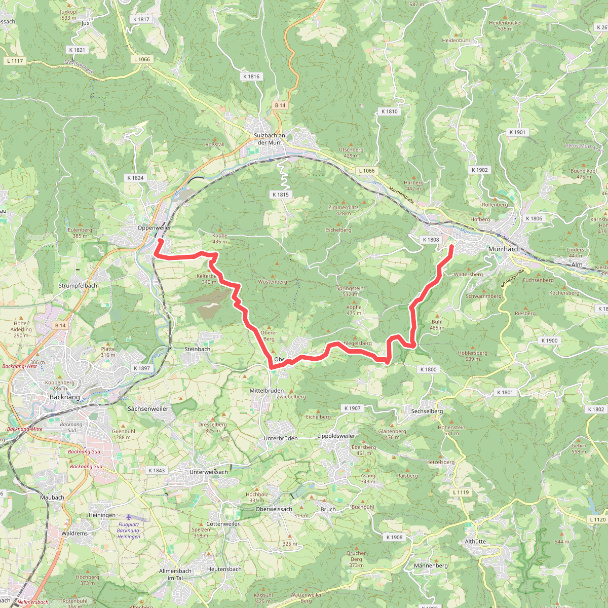 Querweg des SAV (blauer Punkt)